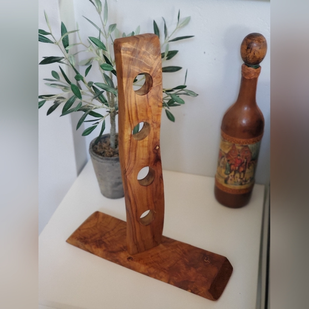 Olive Wood Bottle Holder - Picture 10 of 10